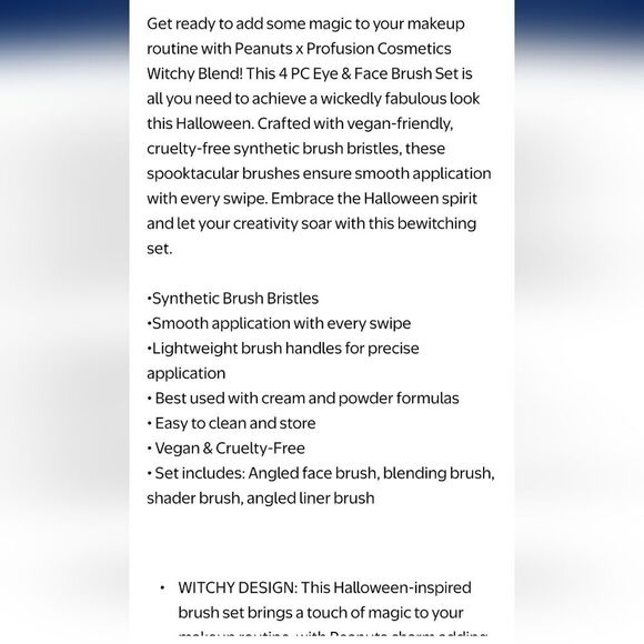 Profusion Cosmetics X Peanuts Witchy Blend 4-PC Brush Set - Picture 7 of 9